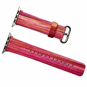 NEW Pink Sunset Nylon Band Apple Watch 44/45/49mm M/L Pink Orange